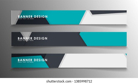 Set of banner templates with abstract background. Modern vector banners with polygonal background.