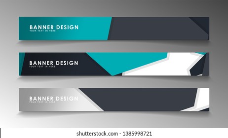 Set of banner templates with abstract background. Modern vector banners with polygonal background.
