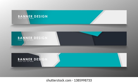 Set of banner templates with abstract background. Modern vector banners with polygonal background.