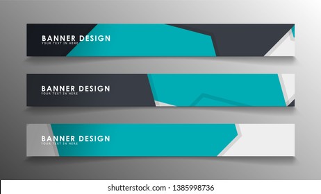 Set of banner templates with abstract background. Modern vector banners with polygonal background.