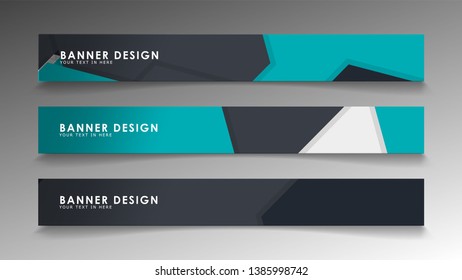 Set of banner templates with abstract background. Modern vector banners with polygonal background.