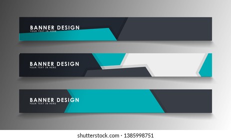Set of banner templates with abstract background. Modern vector banners with polygonal background.