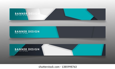 Set of banner templates with abstract background. Modern vector banners with polygonal background.