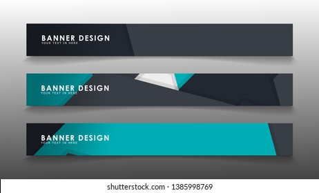 Set of banner templates with abstract background. Modern vector banners with polygonal background.