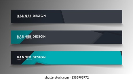 Set of banner templates with abstract background. Modern vector banners with polygonal background.