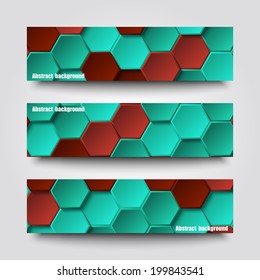 Set of banner templates with abstract background. Eps10 Vector illustration