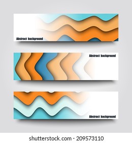 Set of banner templates with abstract background. Eps10 Vector illustration