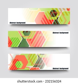 Set of banner templates with abstract background. Eps10 Vector illustration