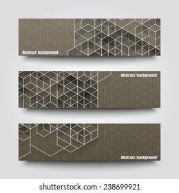 Set of banner templates with abstract background. Eps10 Vector illustration