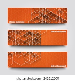 Set of banner templates with abstract background. Eps10 Vector illustration