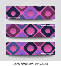 Set of banner templates with abstract background. Eps10 Vector illustration