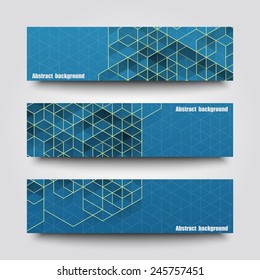 Set of banner templates with abstract background. Eps10 Vector illustration