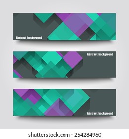 Set of banner templates with abstract background. Eps10 Vector illustration