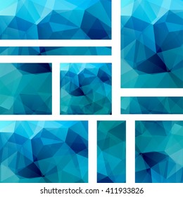 Set of banner templates with abstract background. Modern vector banners with polygonal background