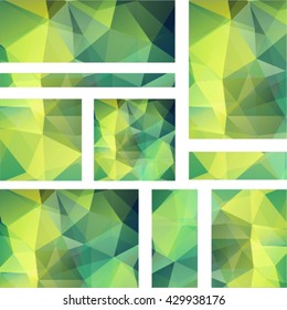 Set of banner templates with abstract background. Modern vector banners with polygonal background