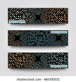 Set of banner templates with abstract background. Eps10 Vector illustration