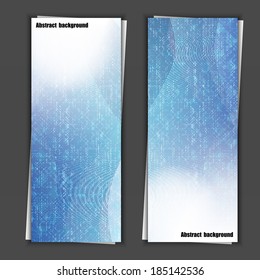 Set of banner templates with abstract blue background. Eps10 Vector illustration