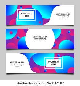 Set of banner templates with abstract circle background
