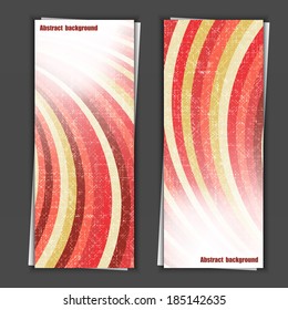 Set of banner templates with abstract striped background. Eps10 Vector illustration