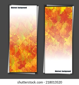 Set of banner templates with autumn background. Eps10 Vector illustration