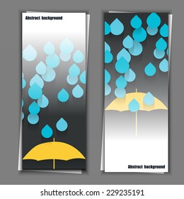 Set of banner templates with autumn background. Eps10 Vector illustration