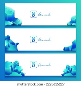 set of banner templates with big blank white space on natural stone background, website banner, for product advertising display