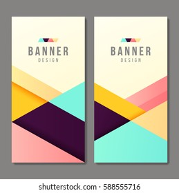 Set of banner templates. Bright modern abstract design.