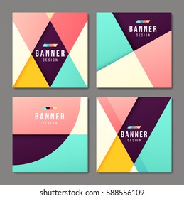 Set Of Banner Templates. Bright Modern Abstract Design.