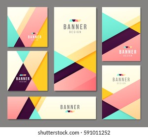 Set of banner templates. Bright modern abstract design.