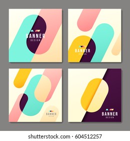Set of banner templates. Bright modern abstract design.
