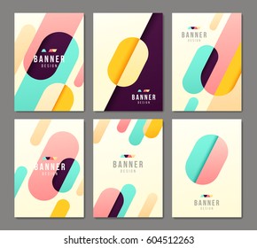 Set of banner templates. Bright modern abstract design.