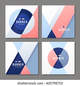 Set of banner templates. Bright modern abstract design.