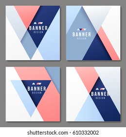 Set of banner templates. Bright modern abstract design.