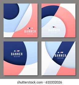 Set of banner templates. Bright modern abstract design.