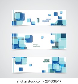 Set of Banner Templates for design with Abstract Background in blue. Vector illustration, Vector Design Concept
