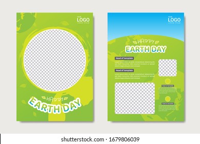 Set of banner templates. Earth day brochure or poster vector template.