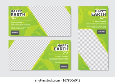 Set of banner templates. Earth day brochure or poster vector template.