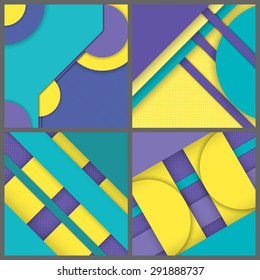 Set of banner templates with geometric pattern. Eps10 Vector illustration