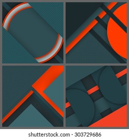 Set of banner templates with geometric pattern. Eps10 Vector illustration