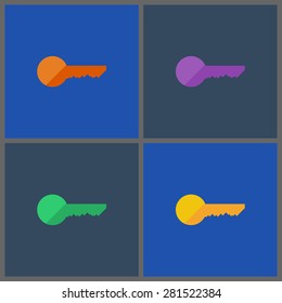 Set of banner templates with key icon. Eps10 Vector illustration