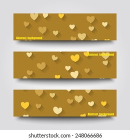 Set of banner templates with love background. Eps10 Vector illustration