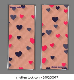 Set of banner templates with love background. Eps10 Vector illustration