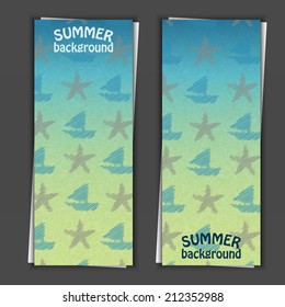 Set of banner templates with sea background. Eps10 Vector illustration