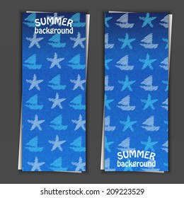 Set of banner templates with summer background. Eps10 Vector illustration