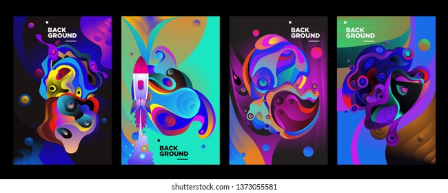 set of banner templates. universe. space. space trip. design. vector illustration.