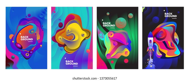 set of banner templates. universe. space. space trip. design. vector illustration.