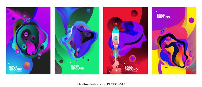 set of banner templates. universe. space. space trip. design. vector illustration.