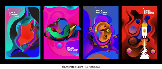 set of banner templates. universe. space. space trip. design. vector illustration.