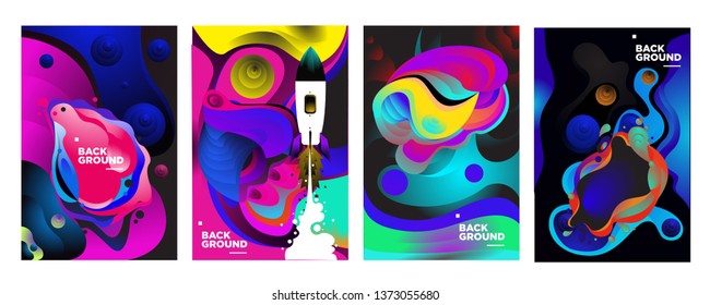 set of banner templates. universe. space. space trip. design. vector illustration.