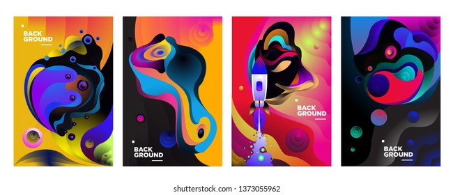 set of banner templates. universe. space. space trip. design. vector illustration.